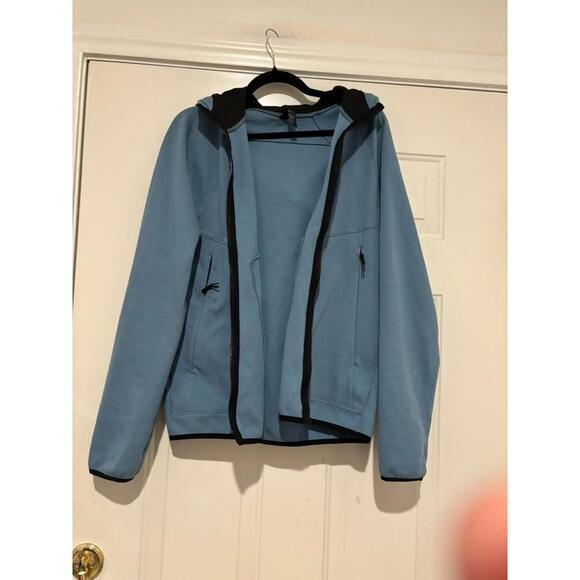 Women's sz M blue Zella active wear zip up hoodie sweatshirt #742 - Picture 1 of 2